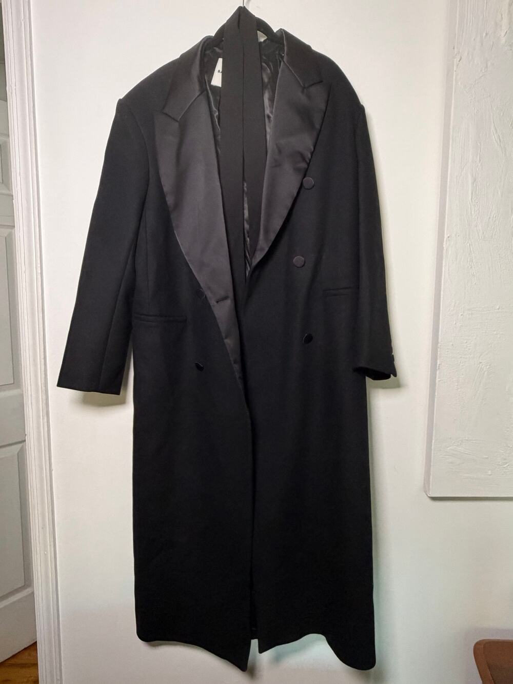 Sandro NWT  Black Double-Breasted Coat- Size 42